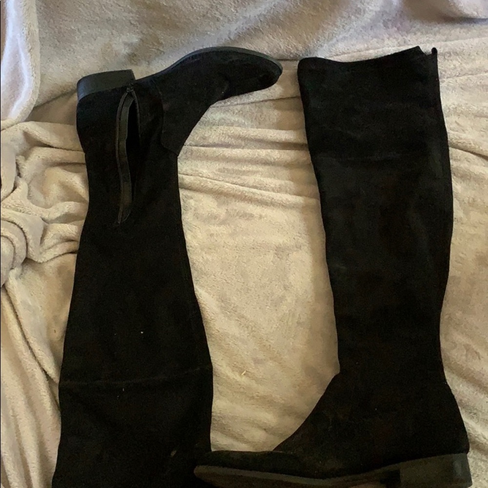 Over the knee zip up boots
